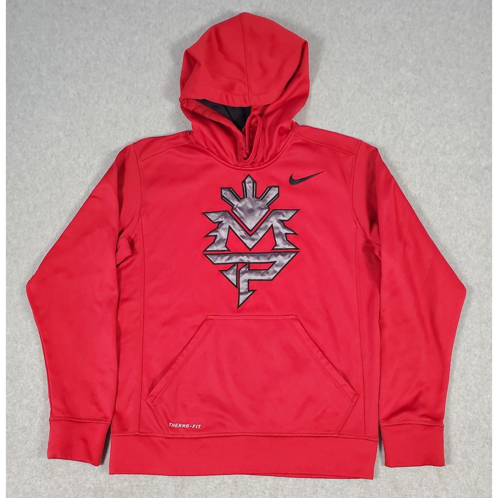 Nike Manny Pacquiao Logo Therma-FIT Hoodie Red Mens Small Sweatshirt 436573 648